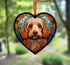 Cockapoo Yellow Stained Glass Effect Heart Suncatcher
